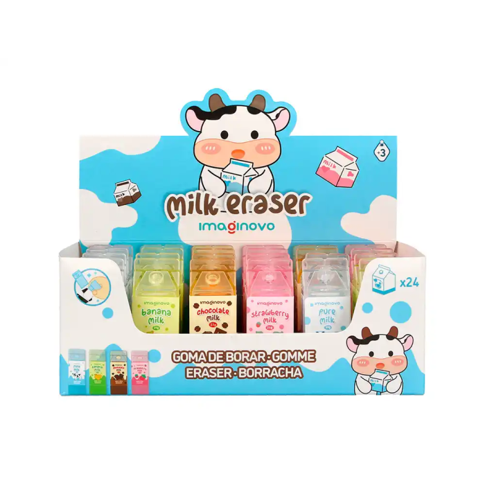 Imaginovo Goma de borrar de batido, colores surtidos, fantasía para escuela, 24 unidades 5