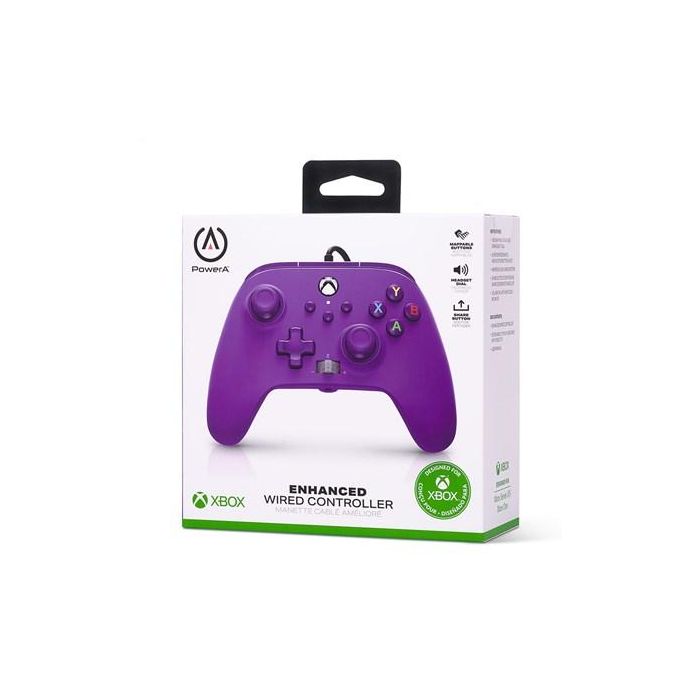 Power A 1521747-02 Mando con Cable Mejorado para Xbox Series X/S, Xbox One, Windows 10/11 - Morado Royal 9