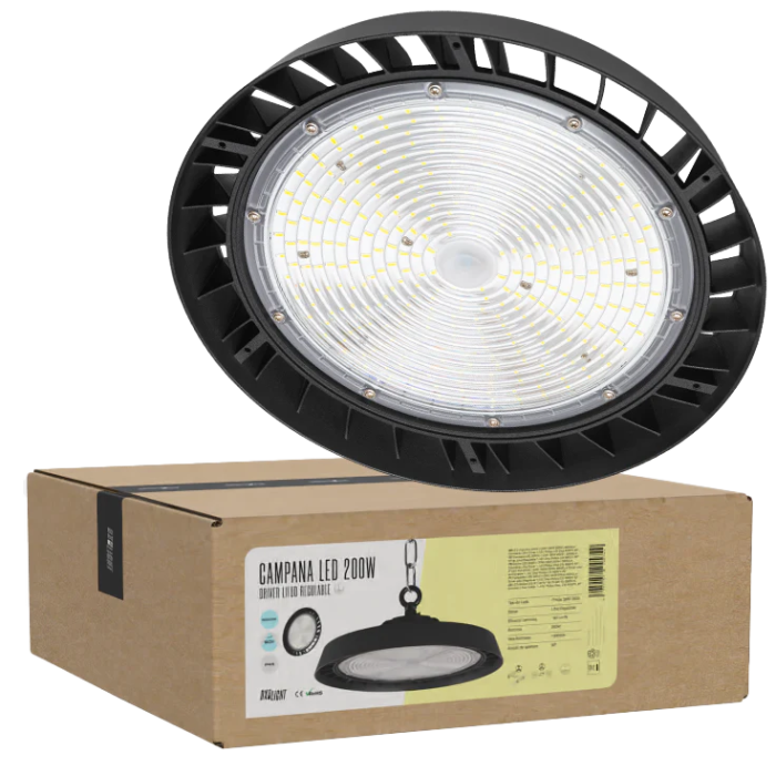 BX3 LIGHT Campana LED Philips 200W 36000Lm Regulable 1-10V IP65 Industrial, Driver Lifud, Chip CW 6000ºK 90º para Almacenes Naves BX3 LIGHT Campana LED Philips 200W 36000Lm Regulable 1-10V IP65 Industrial, Driver Lifud, Chip CW 6000ºK 90º para Almacenes Naves
