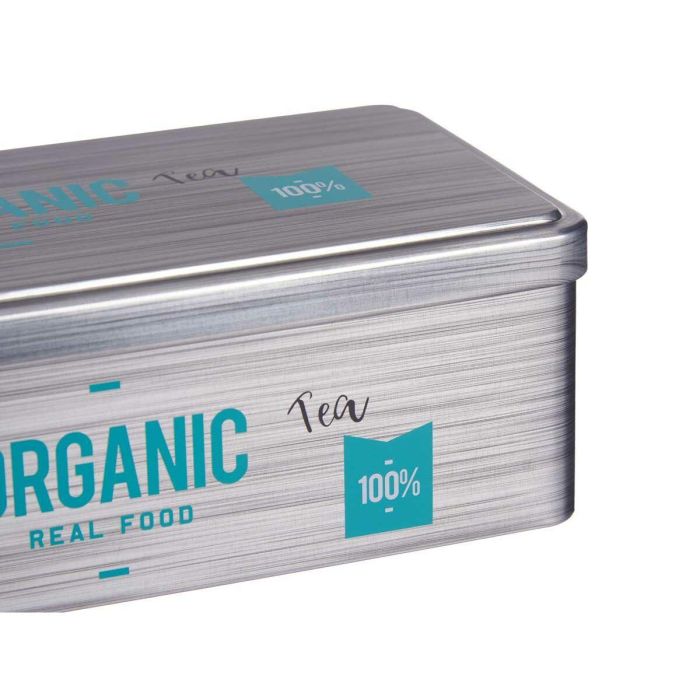 Caja para Infusiones Organic Tea Gris Hojalata (11 x 7,1 x 18 cm) (24 Unidades) 2