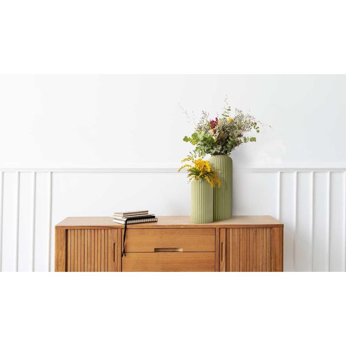 Jarron Alto Rayas Grd Verde Giftdecor 16X40CM (4 Unidades) 1 Jarron Alto Rayas Grd Verde Giftdecor 16X40CM (4 Unidades) 1
