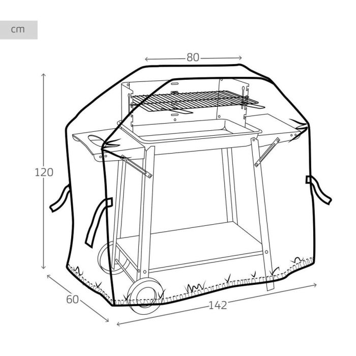 Funda Protectora para Barbacoa Aktive Negro 4 Unidades 142 x 120 x 60 cm 3