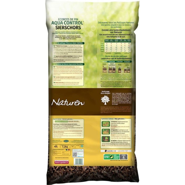 Naturen Corteza de Pino Marítimo Compostada 40L – Alta Retención Humedad, Calibre 6-12mm, para Plantas de Brezo y Bordes, Orgánico 1