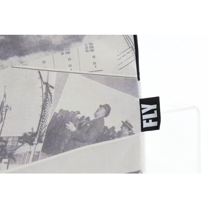 DKD Home Decor Funda iPad Vintage Aviación Blanco Negro de Lienzo y Poliéster 37x28x2 cm (12 Unidades) 1