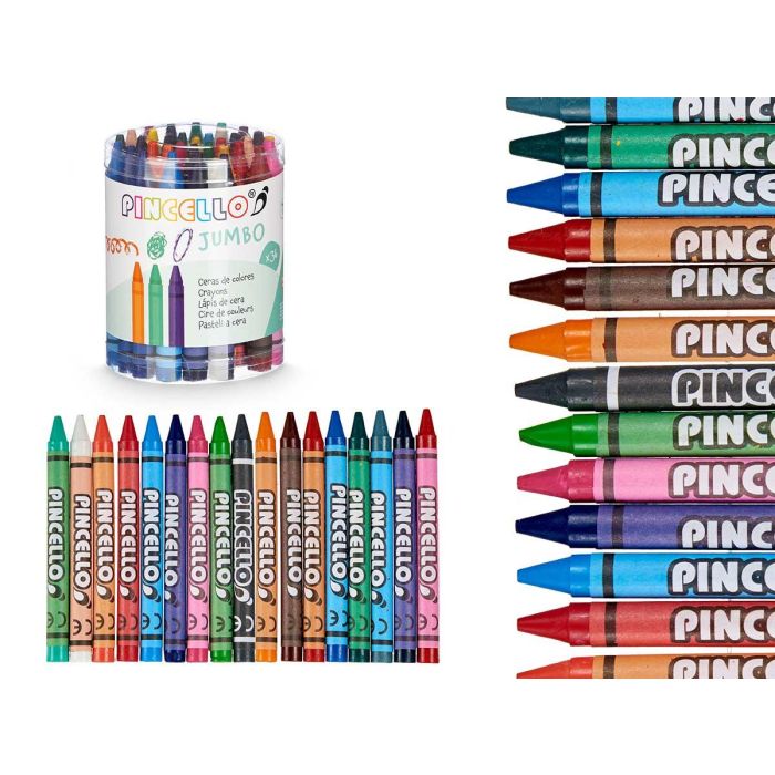 Bote Cera Crayon Jumbo 36Pcs Pincello 8X10CM (48 Unidades) Bote Cera Crayon Jumbo 36Pcs Pincello 8X10CM (48 Unidades)