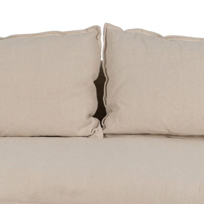 Sofá 3 Plazas Crema Tejido-Madera 200 X 95 X 85 cm