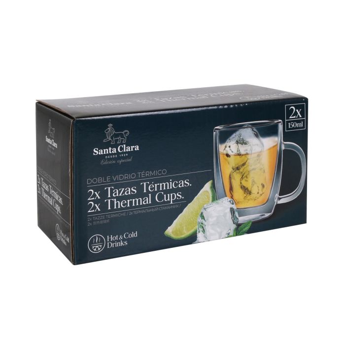 Set 2 Tazas Térmicas Boro 150 ml Santa Clara (2 Cajas) 4 Set 2 Tazas Térmicas Boro 150 ml Santa Clara (2 Cajas) 4