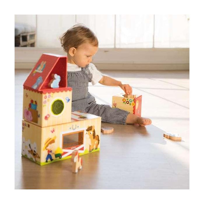 Goula 53470 My First Farm - Granja de Construcción con 5 Animales para Bebés +12 Meses