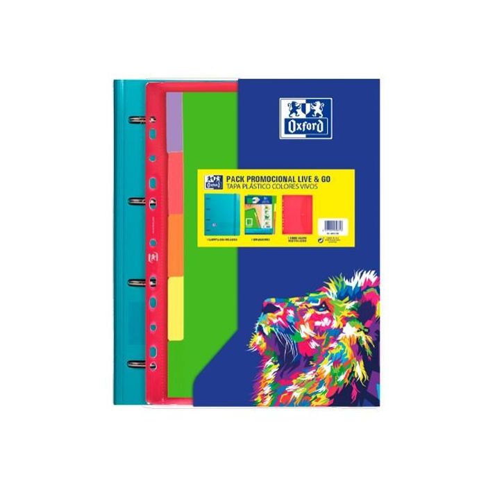 Oxford Carpeta Anillas Europeanbinder Live&Go 4x35 mm C-Recambio A4+ 5x5 mm T-Plástico C-Surtidos Vivos Oxford Carpeta Anillas Europeanbinder Live&Go 4x35 mm C-Recambio A4+ 5x5 mm T-Plástico C-Surtidos Vivos