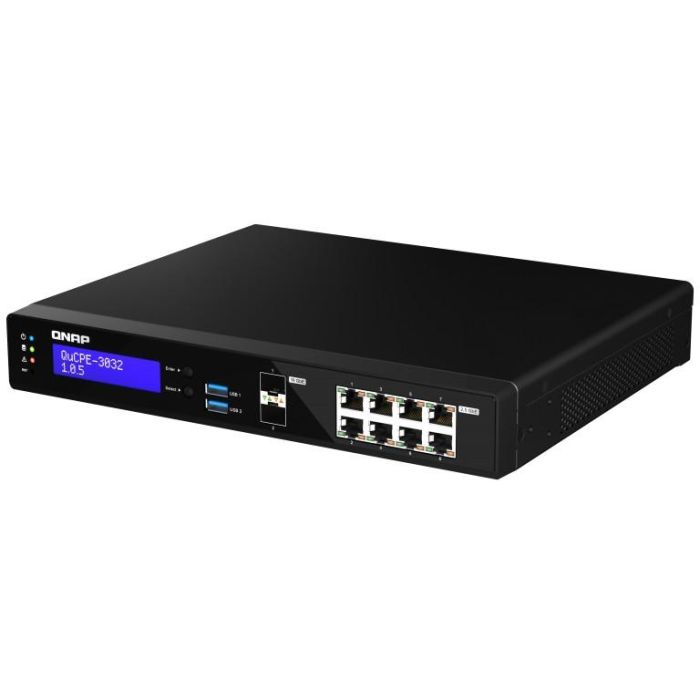 QNAP QuCPE-3032-C3558R-8G Intel Atom C3558R 8x2.5GbE RJ45 ports and 2x10GbE SFP+ ports 2xM.2 2280 NVMe slot 60W PS units 1 QNAP QuCPE-3032-C3558R-8G Intel Atom C3558R 8x2.5GbE RJ45 ports and 2x10GbE SFP+ ports 2xM.2 2280 NVMe slot 60W PS units 1