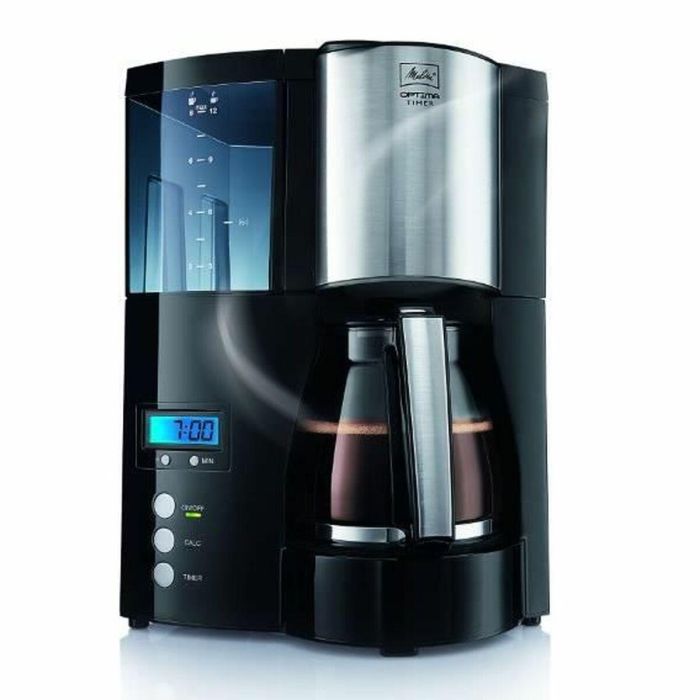 Melitta 100801 Optima Timer Cafetera de filtro programable, 8-12 tazas, 850W, Descalcificación automática, Negro 1 Melitta 100801 Optima Timer Cafetera de filtro programable, 8-12 tazas, 850W, Descalcificación automática, Negro 1