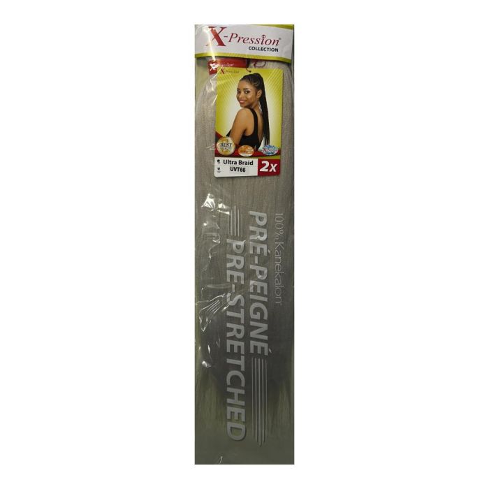 X-Pression UVT66 Trenzas Sintéticas Pre-Peinadas Turquesa, Fibra Kanekalon Premium para Peinados Protectores y Afro, Ligeras (1x2)