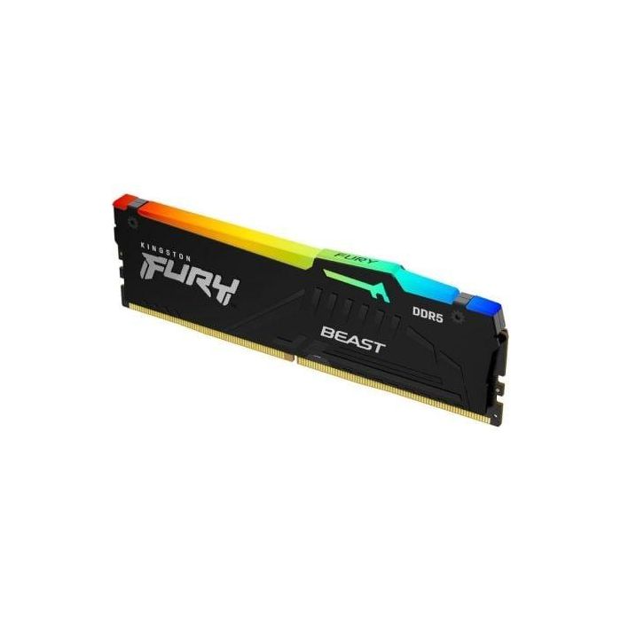 Memoria RAM Kingston FURY Beast RGB 16GB/ DDR5/ 6400MHz/ 1.4V/ CL32/ DIMM Memoria RAM Kingston FURY Beast RGB 16GB/ DDR5/ 6400MHz/ 1.4V/ CL32/ DIMM