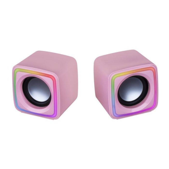 Mars Gaming MSCUBE Altavoces Gaming Rosa RGB con Sonido DSP y Control Box 2