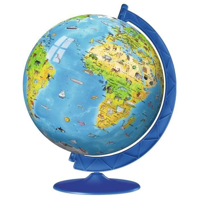 Ravensburger Puzzle 3D World Map XXL Globo 180 Piezas de Plástico. Construye una Esfera Sólida 3D Sin Pegamento. Edad 8+ 1