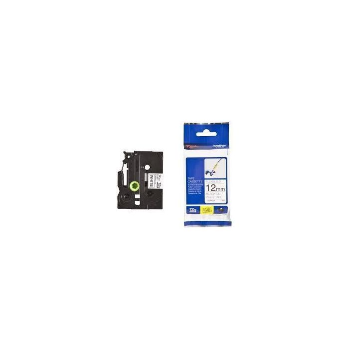 BROTHER Cinta laminada Blanco / negro (Flexibles) 12mm
