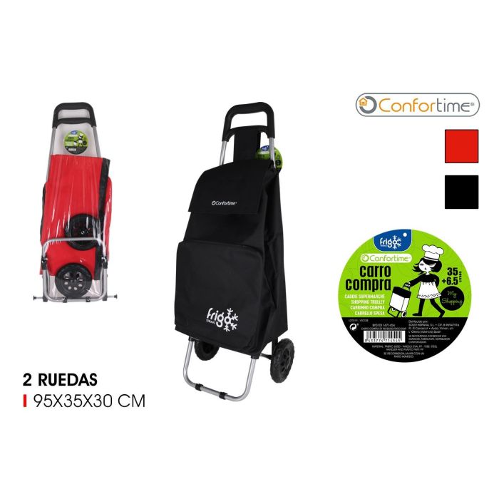 Confortime Carro Compra 2R, 95x35x30 cm, Frigo 2Sur (4 Unidades)