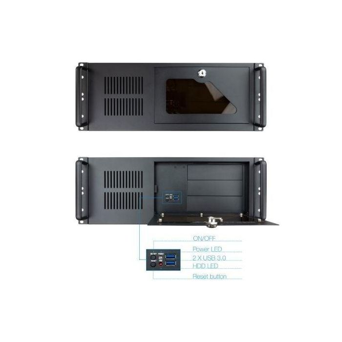 Tooq Caja Rack RACK-406N-USB3 de 4U con 2 x USB 3.0 Frontales para Placas ATX y hasta 7 Ranuras de Expansión 2