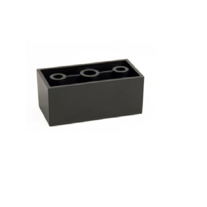 Q&Q Pata Rectangular de Plástico Modelo Blu, 20 mm Alto x 60 mm Largo, Acabado Negro para Muebles