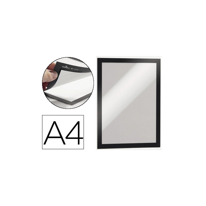 Durable Marco porta anuncios magnético DIN A4 dorso adhesivo removible color negro pack de 2 unidades 0 Durable Marco porta anuncios magnético DIN A4 dorso adhesivo removible color negro pack de 2 unidades 0