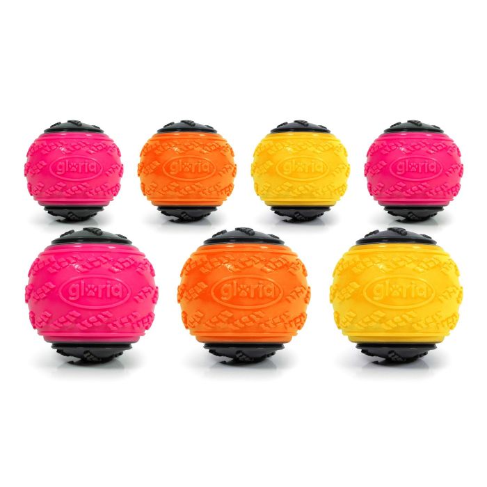 Gloria Pelotas para Perros Play And Run Caja 24 Juguete Interactivo con Squeaker Bajo TPR 8.89cm Surtido para Entrenamiento y Diversión