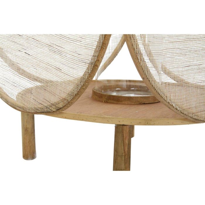 DKD Home Decor Portavela Oriental de Bambú y Cristal, Marrón - Colección Yejun, 42 cm Ancho x 55 cm Alto x 42 cm Fondo 1