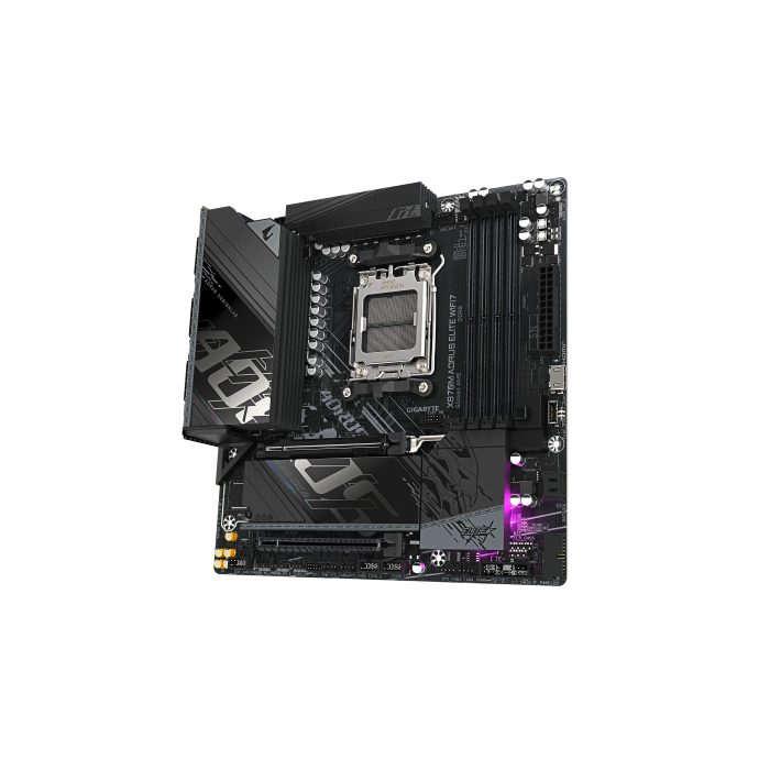 Gigabyte X870M AORUS ELITE WIFI7 Placa Base - Compatible con AMD Ryzen 9000 Series, VRM 14+2+2, DDR5 8200MHz (OC), PCIe 5.0, Wi-Fi 7, LAN 2.5GbE, USB4 (9MX87ME7-00-G10) 2