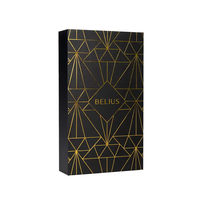 Belius Soiree Bolígrafo y Estuche Negro y Dorado Tinta Azul 0,8 mm Caja Diseño Art Deco Elegante 3