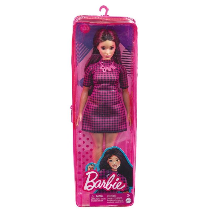 Barbie Muñeca Barbie Fashionista Vestido Rosa Cuadros Hbv20 2