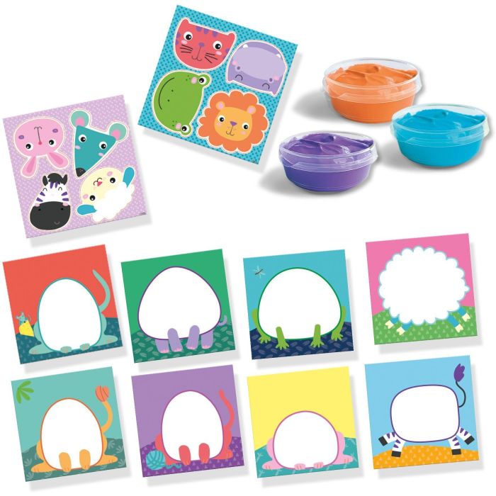 Ses Creative SES8710341144449 - Kit Mi Primero: Pintar con los Dedos - Animales - 8 Cartas con Animales Felices 1