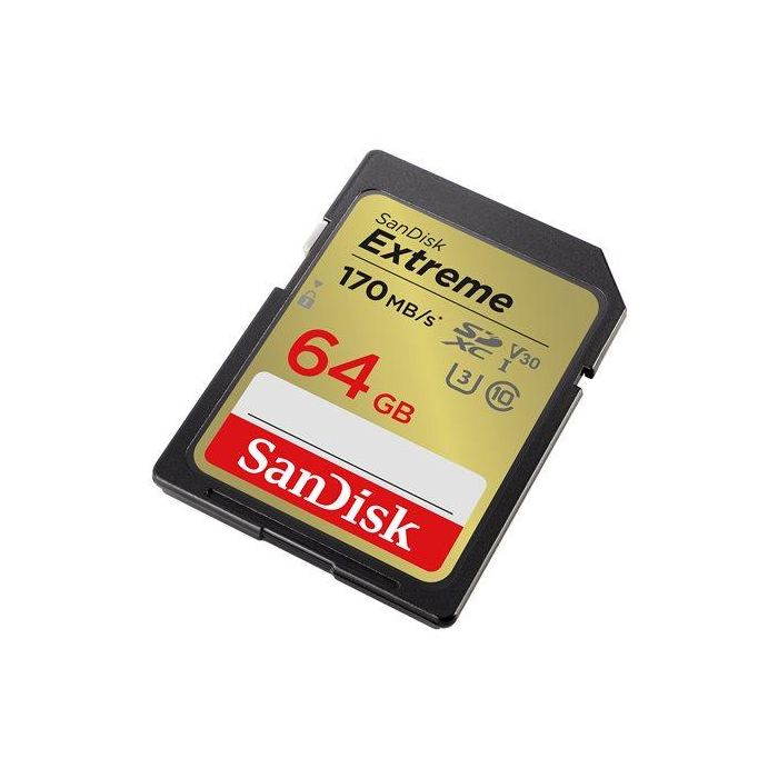 SanDisk Tarjeta de Memoria Extreme SDXC 64GB UHS-I V30 U3 Clase 10 hasta 170MB/s Resistente para 4K 1 SanDisk Tarjeta de Memoria Extreme SDXC 64GB UHS-I V30 U3 Clase 10 hasta 170MB/s Resistente para 4K 1