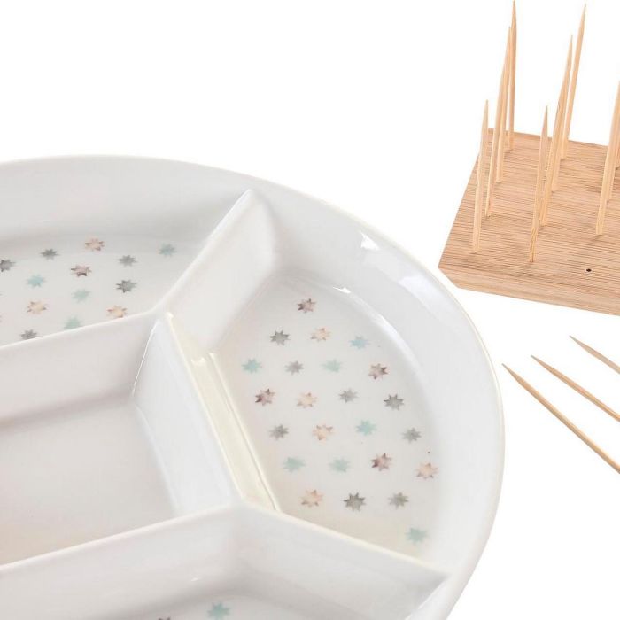 Bandeja de Aperitivos DKD Home Decor 23,5 x 23,5 x 3 cm Multicolor Gres 2 Bandeja de Aperitivos DKD Home Decor 23,5 x 23,5 x 3 cm Multicolor Gres 2