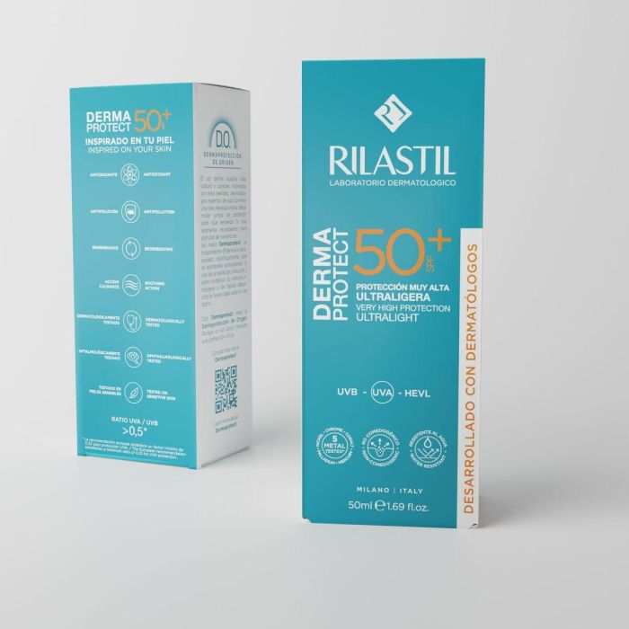 Rilastil DERMAPROTECT Fotoprotector Ultraligero SPF50+ 50 ml - Protección UVA/UVB, Resistente al Agua 2 Rilastil DERMAPROTECT Fotoprotector Ultraligero SPF50+ 50 ml - Protección UVA/UVB, Resistente al Agua 2
