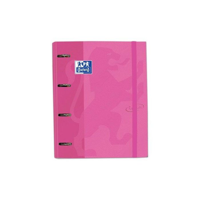 Carpebloc Oxford School Europeanbinder Touch A4+ 4 An.Mixtas 35Mm Con Recambio 100 Hj. Cuadric.5X5 Fucsia Pastel 4 unidades