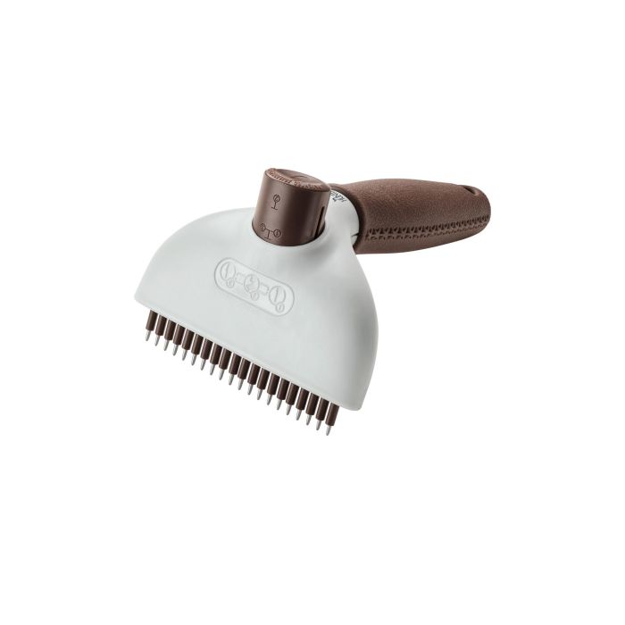 Hunter Peine de Curry Antienredos Autolimpiable para Perros Pelo Medio y Largo, Elimina Muerto Capa Inferior, Acero Inoxidable Talla L 1