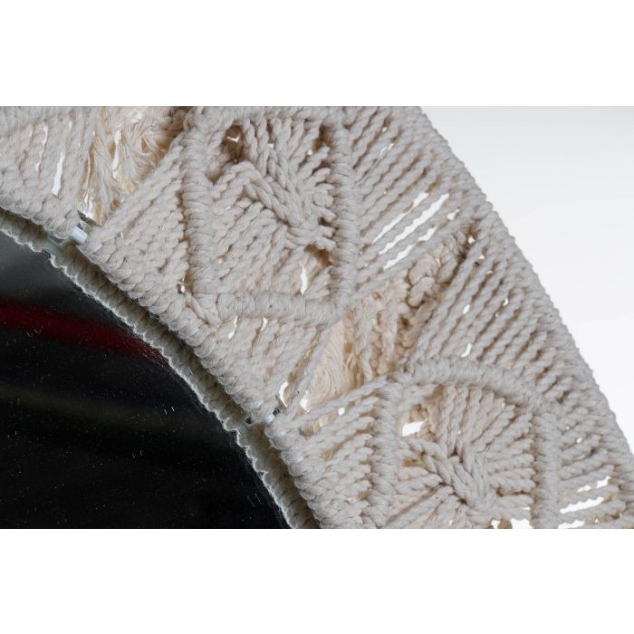 DKD Home Decor Espejo Boho Blanco 2 x 75 x 75 cm 2