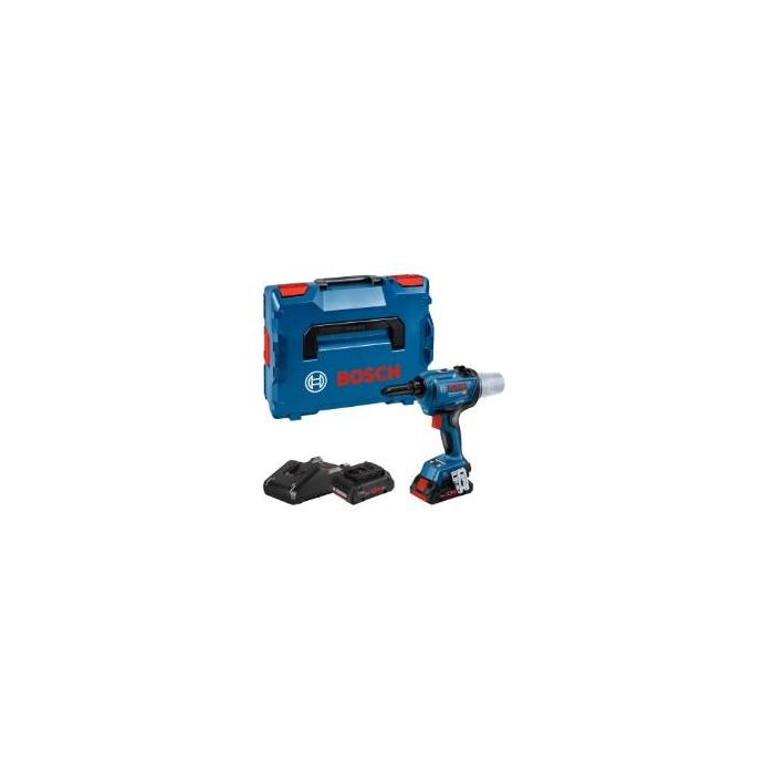 Bosch GRG 18V-16 C Kit Pistola remachadora a batería 18V, 3.2-5.6mm, con 2 baterías 4Ah y cargador, maletín