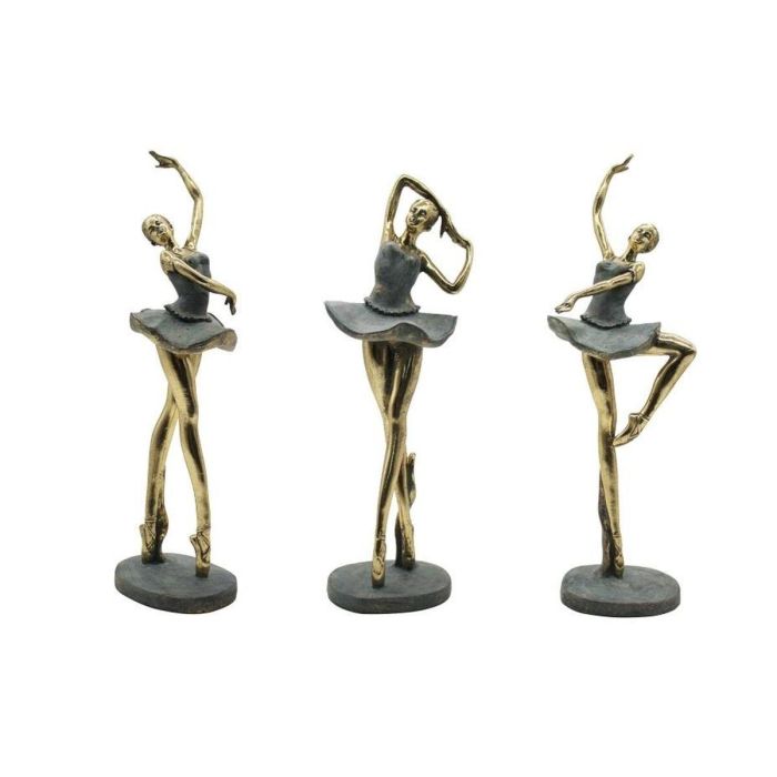 DKD Home Decor Figura Decorativa Glam de Ballet en Resina, Colores Dorado y Gris, 43 x 15 x 10 cm, Juego de 3 Unidades Surtidas DKD Home Decor Figura Decorativa Glam de Ballet en Resina, Colores Dorado y Gris, 43 x 15 x 10 cm, Juego de 3 Unidades Surtidas