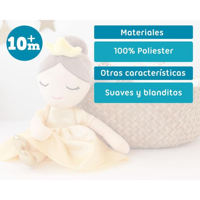 KioKids Peluche Princesa Dorada Muñeca de Tela Niños +10 Meses Vestido Amarillo 40cm 4 KioKids Peluche Princesa Dorada Muñeca de Tela Niños +10 Meses Vestido Amarillo 40cm 4