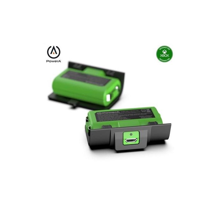Power A 1518375-01 Kit Carga y Juega para Xbox Series X/S - 2 Baterías Recargables, Cable USB 3m, Compatible con Mandos Inalámbricos 1