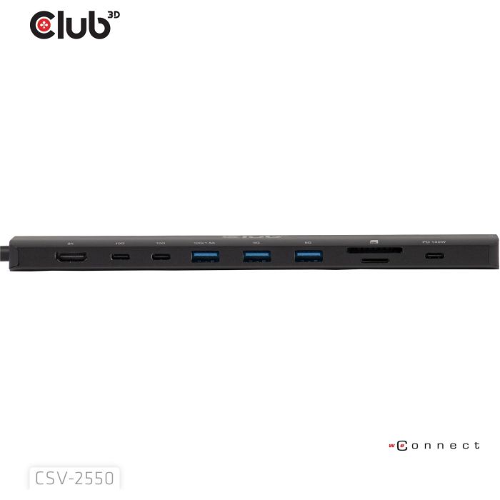 Club3D CSV-2550 Hub USB-C 10 en 1 con HDMI, 3xUSB-C, 3xUSB, LAN, 8K30Hz y Power Delivery 140W 1 Club3D CSV-2550 Hub USB-C 10 en 1 con HDMI, 3xUSB-C, 3xUSB, LAN, 8K30Hz y Power Delivery 140W 1