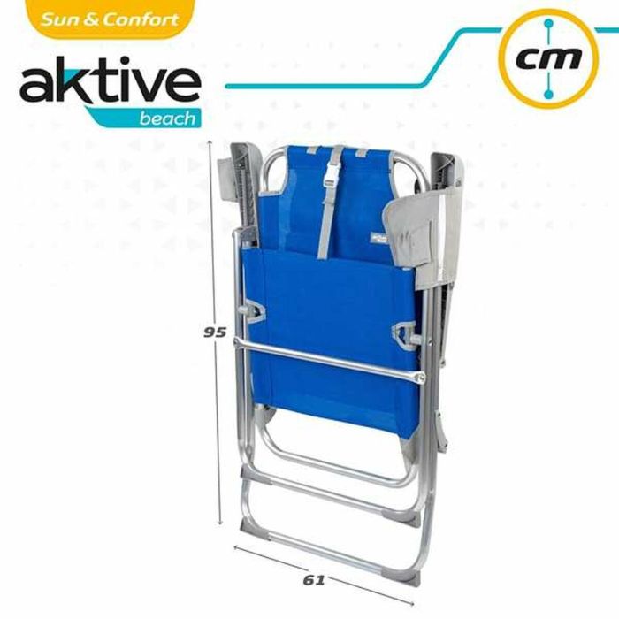 Silla playa pegable aluminio mochila 47x63x99 cm con cojin y bolsa. 1 Silla playa pegable aluminio mochila 47x63x99 cm con cojin y bolsa. 1