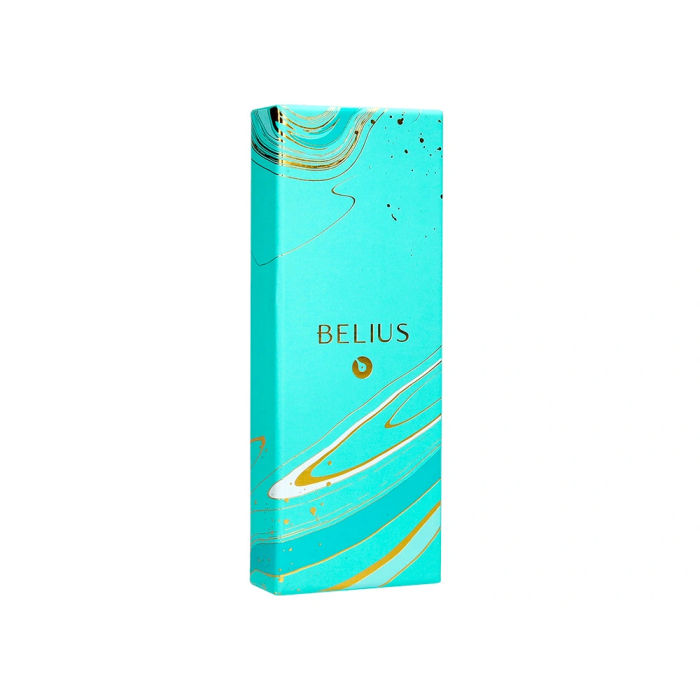 Belius Roller Aqua Turquesa y Dorado Tinta Negra Punta 0.7mm Caja Diseño 2