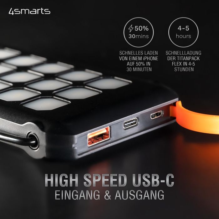 4smarts TitanPack Flex Powerbank Solar 10000mAh con Soporte y Lámpara 12 4smarts TitanPack Flex Powerbank Solar 10000mAh con Soporte y Lámpara 12