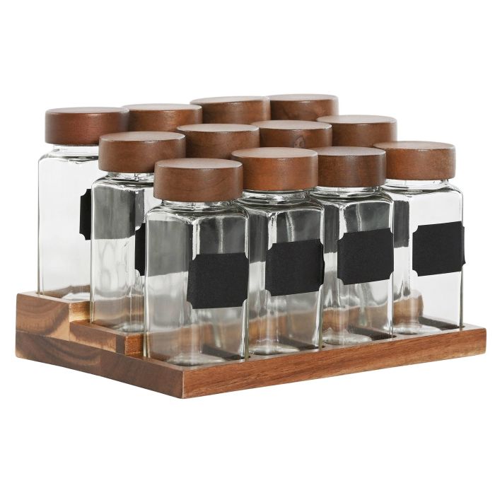 Especiero Basicos DKD Home Decor Transparente Natural 16.5 x 13 x 20.5 cm Set de 12 Especiero Basicos DKD Home Decor Transparente Natural 16.5 x 13 x 20.5 cm Set de 12