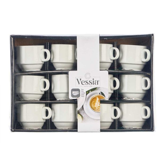 Taza Porcelana Apilable 90 Ml Vessia 8X5CM (48 Unidades) 2 Taza Porcelana Apilable 90 Ml Vessia 8X5CM (48 Unidades) 2