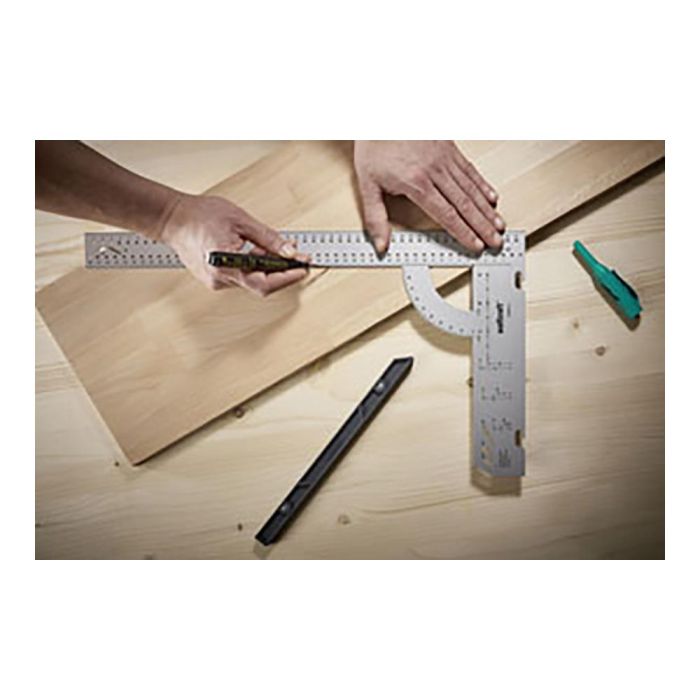 Wolfcraft Escuadra Universal 300 mm con Tope Extraíble para Uso Profesional y Doméstico 2