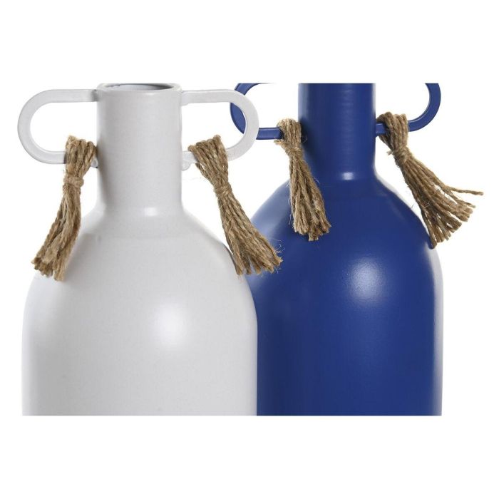 Jarron Atlantico DKD Home Decor Blanco Azul Marino 9 x 19 x 9 cm (2 Unidades) 2 Jarron Atlantico DKD Home Decor Blanco Azul Marino 9 x 19 x 9 cm (2 Unidades) 2