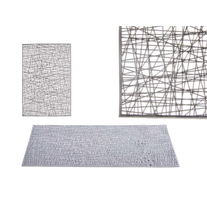 Tapete rectangular plástico plata Kinvara 45x30 cm (48 Unidades) Tapete rectangular plástico plata Kinvara 45x30 cm (48 Unidades)