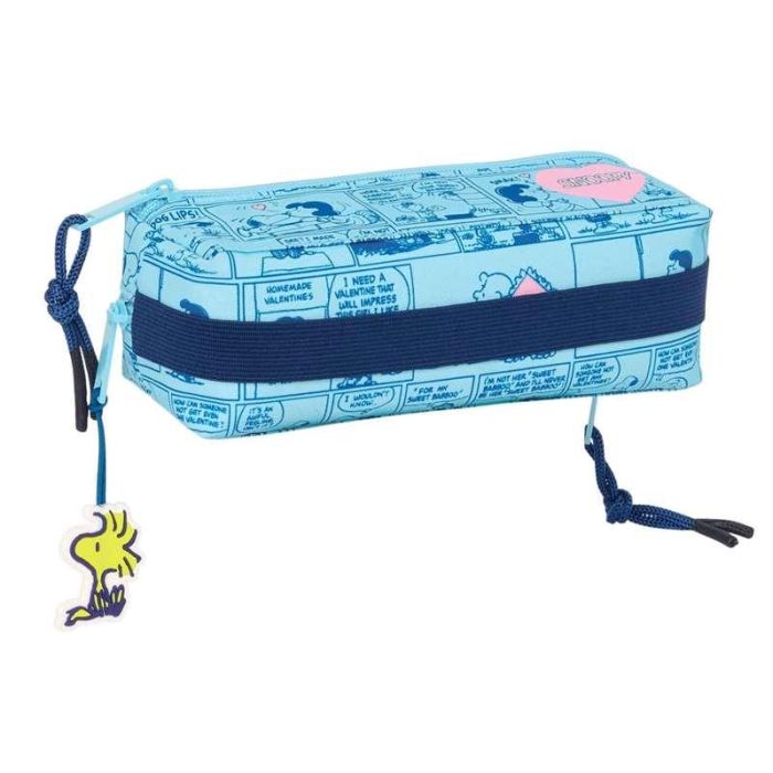 Safta Portatodo Triple Pequeño Snoopy "Love" con Goma Elástica 20cm 22x8.5x6cm 2